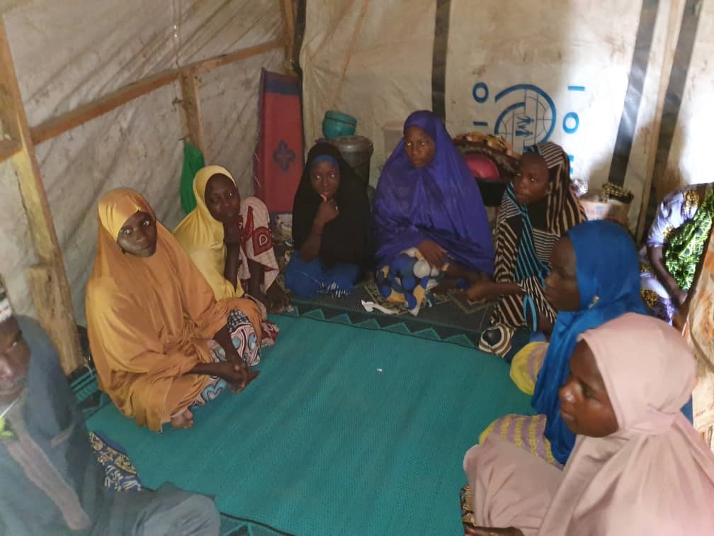 A group of younger Knifar women at Gubio IDP camp, Maiduguri
