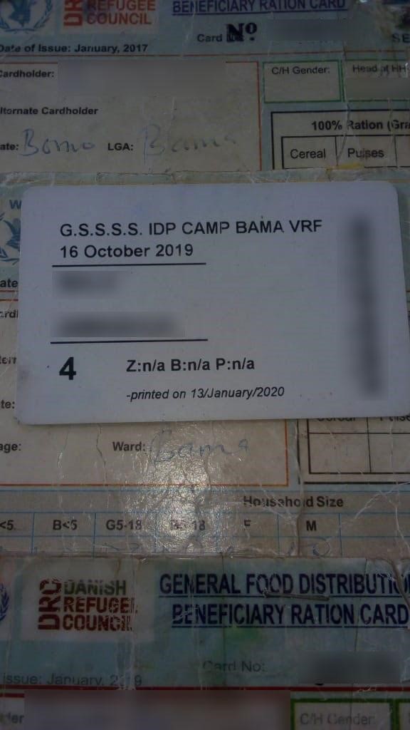 ID card issued to IDPs