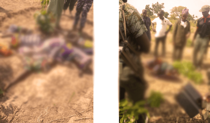 Warning: Graphic photo. Fulani victims of the Iburu attack of March 26, 2020. [Source: security]