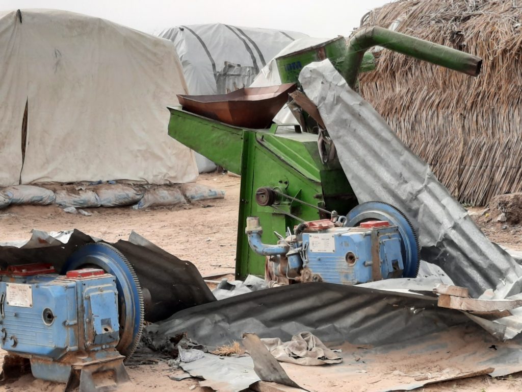 A grinding machine that has ground to halt due to lack of maintenance at the Muna Garage IDP camp, Maiduguri. 