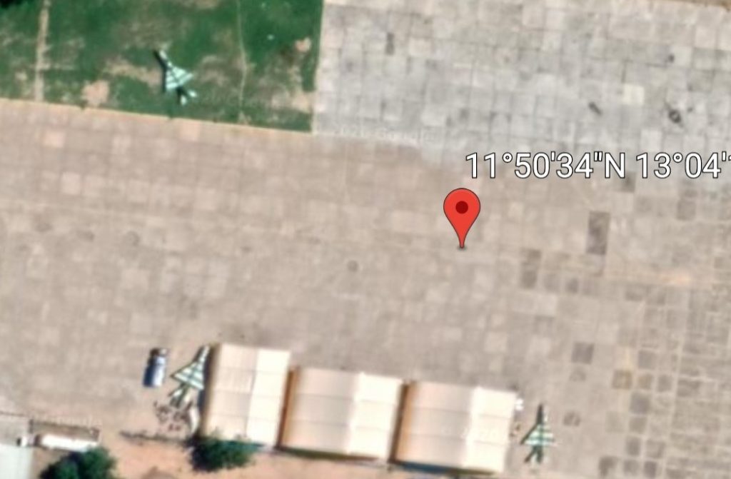 What appears to be three MIG21s outside 105 Composite Command, aircraft hangers in Maiduguri | Google Image.