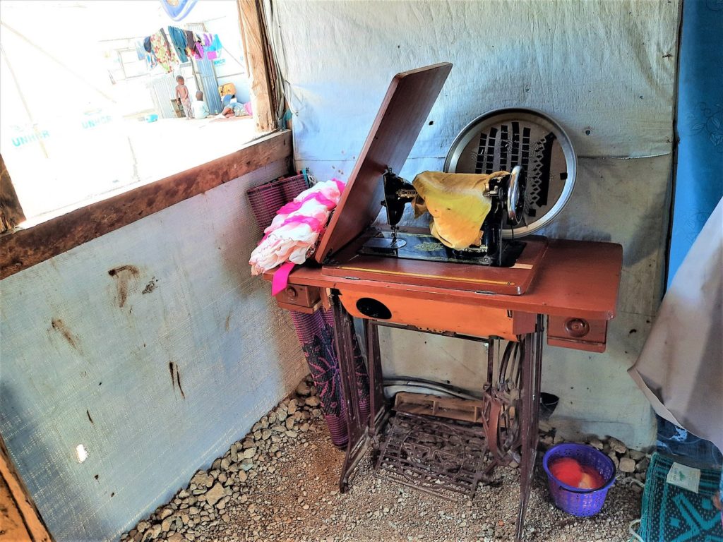 A sewing machine given to Zuwaira and another IDP through a loan arrangement is the greatest support she has received since her freedom, but it didn’t come from the government.