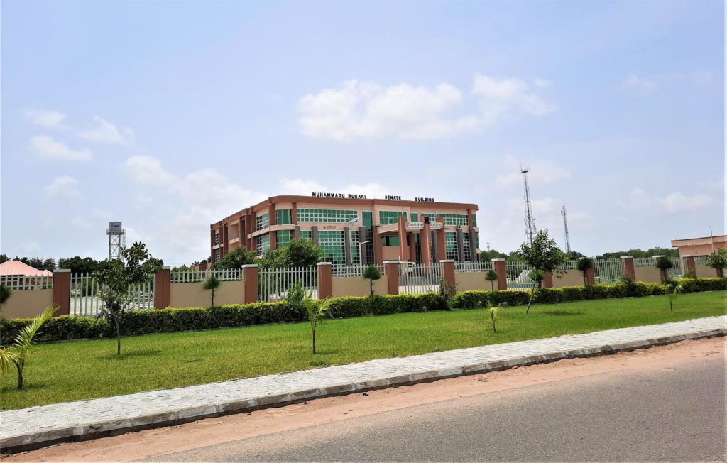 The senate building at University of Maiduguri named after Nigeria’s president Muhammadu Buhari. Photo: ‘Kunle Adebajo/HumAngle