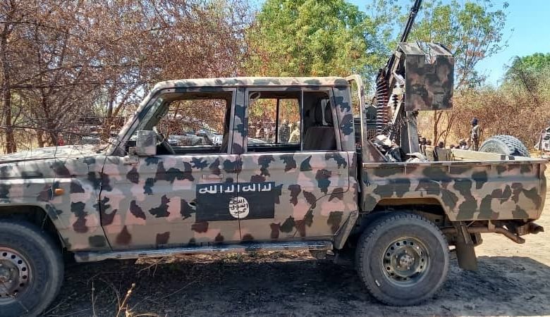 ISWAP Gun Truck with heavy machine gun captured by Nigerian Troops